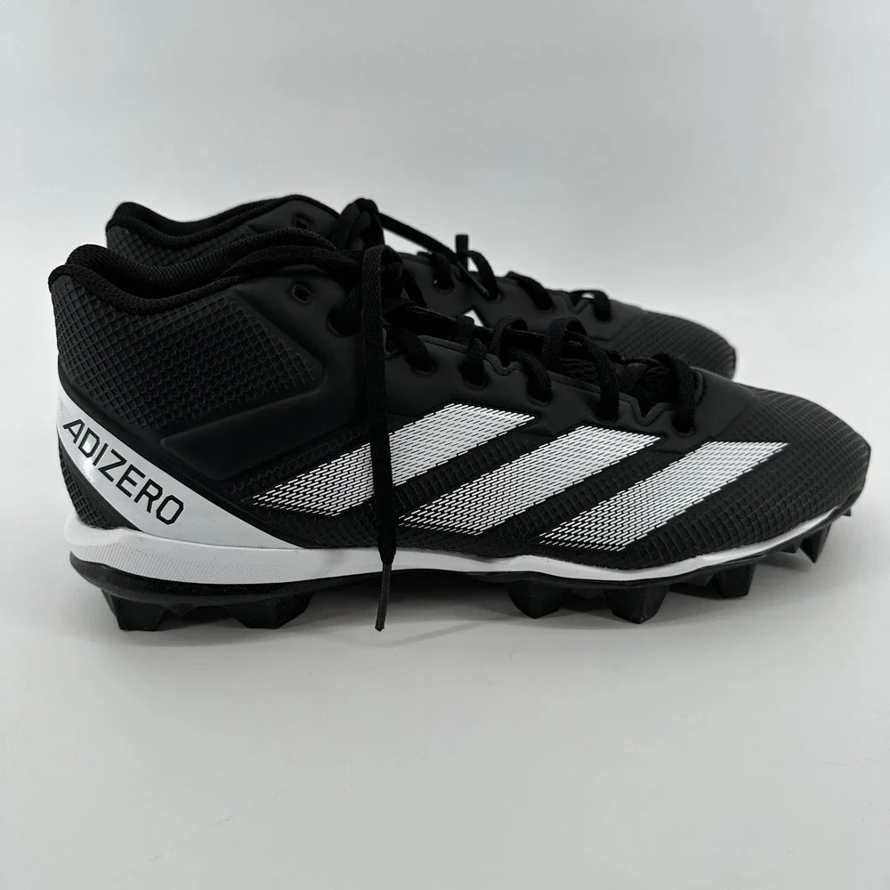 Adidas Adizero Football Cleats Mens 11 Black White IF5102 Mid Top Athletic Shoes
